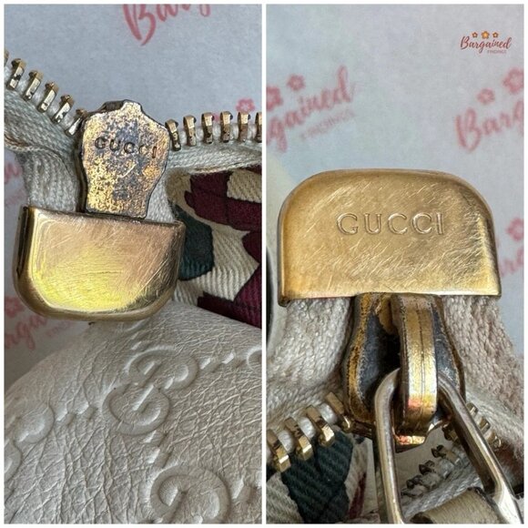 Authentic GUCCI Cream Leather Guccissima Signoria Medium Dome Satchel Bag - Picture 12 of 15